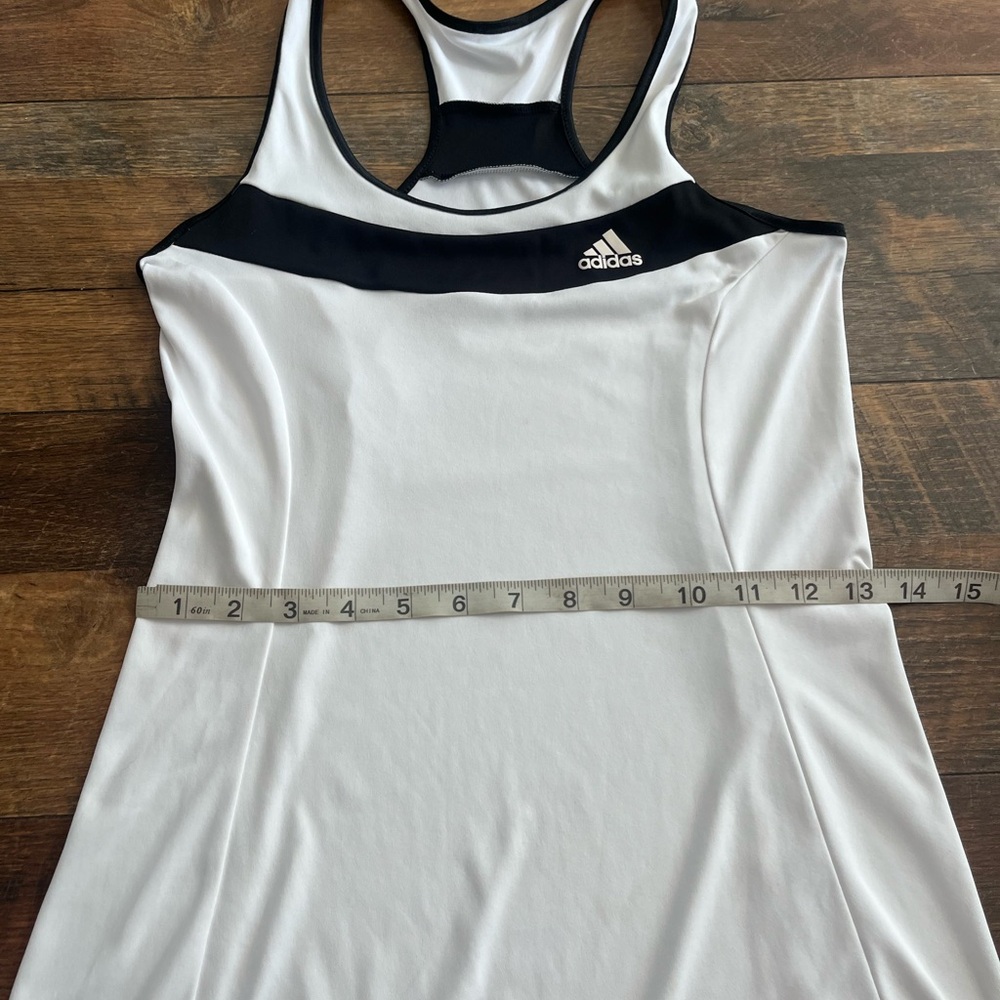 ADIDAS Racerback Tank Tennis Dress White Black Summer Sleeveless Athletic - Picture 8 of 10